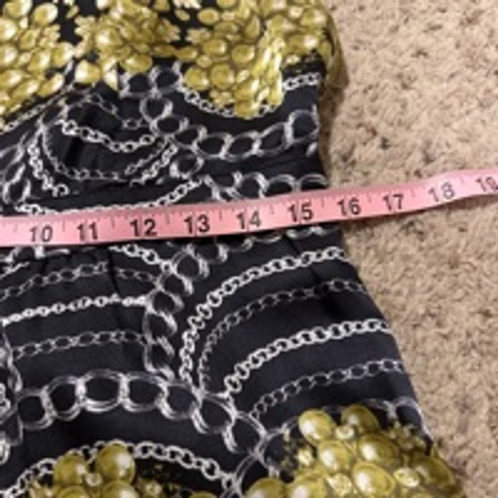 Women's Cabi Silk Top Size S Black and Gold - Picture 5 of 6